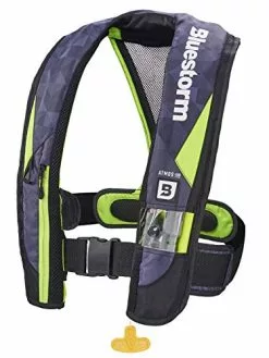BLUESTORM Atmos 40 Inflatable PFD Life Jacket (Hi-Vis Green) | | US Coast Guard Approved Automatic/Manual Life Vest For Adults…
