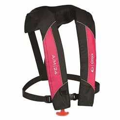 Absolute Outdoor ONYX A/M-24 Automatic/Manual Inflatable Life Jacket, Pink
