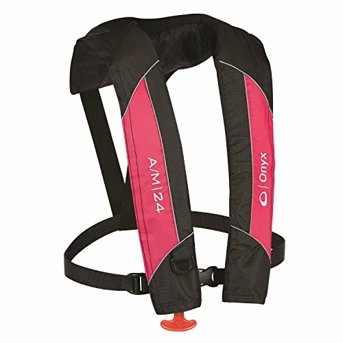 Absolute Outdoor ONYX A/M-24 Automatic/Manual Inflatable Life Jacket, Pink