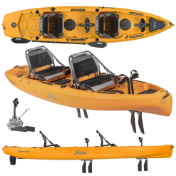2022 Hobie Mirage Compass Duo With Kick-Up Fins - Tandem Pedal Kayak | Papaya