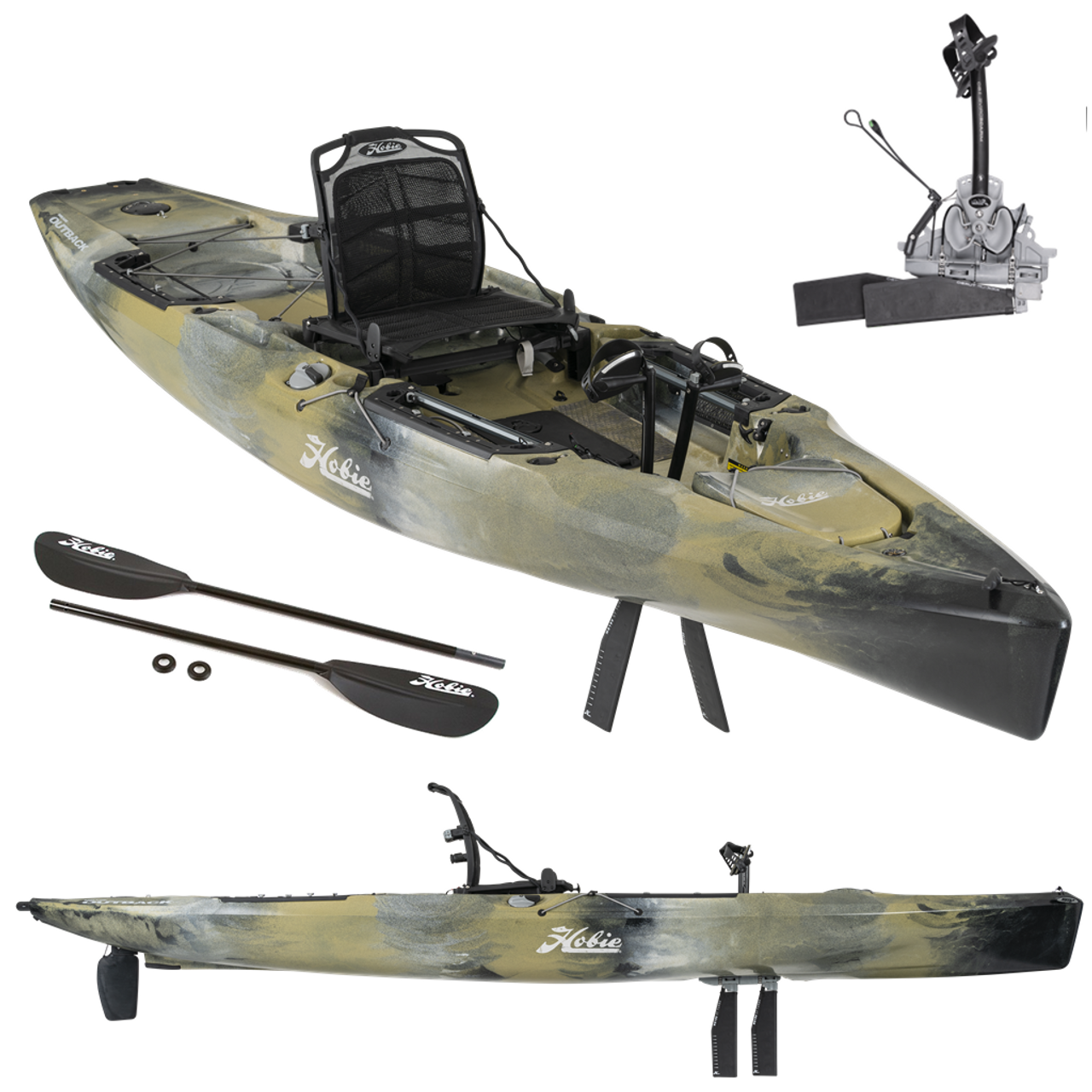 Hobie Mirage Outback With Kick Up Turbo Fins - Fishing Kayak | Camo