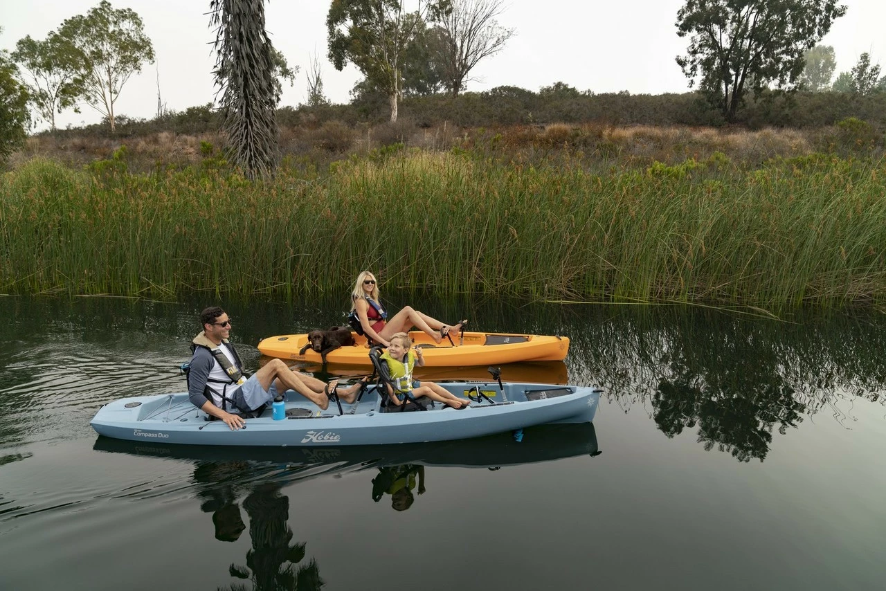 2021 Hobie Mirage Compass Duo With Kick-Up Fins - Tandem Pedal Kayak | Slate - Image 9