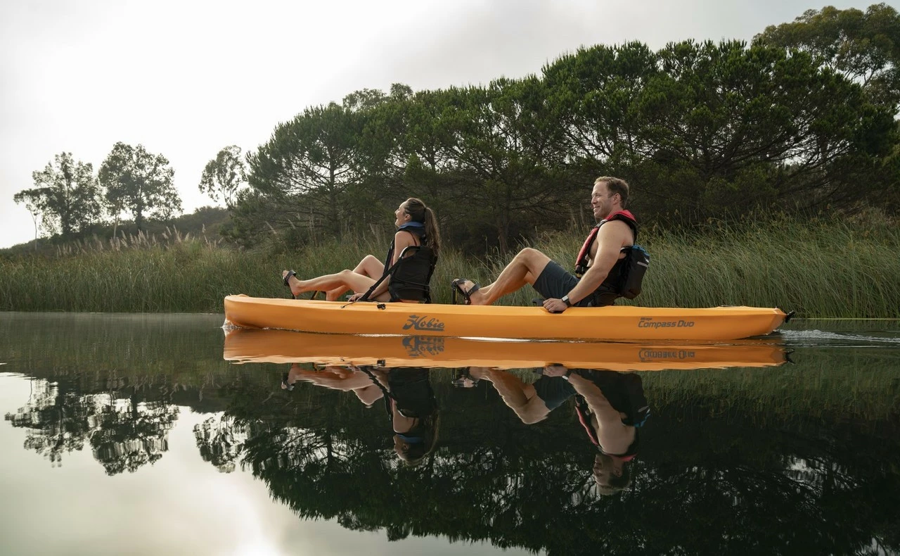 2021 Hobie Mirage Compass Duo With Kick-Up Fins - Tandem Pedal Kayak | Slate - Image 8