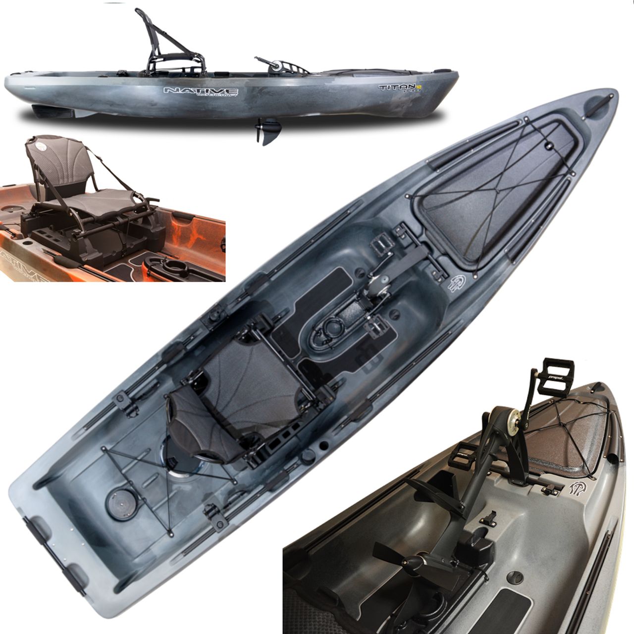 Native Watercraft Titan Propel 12 - Fishing Kayak | Grey Goose - Demo