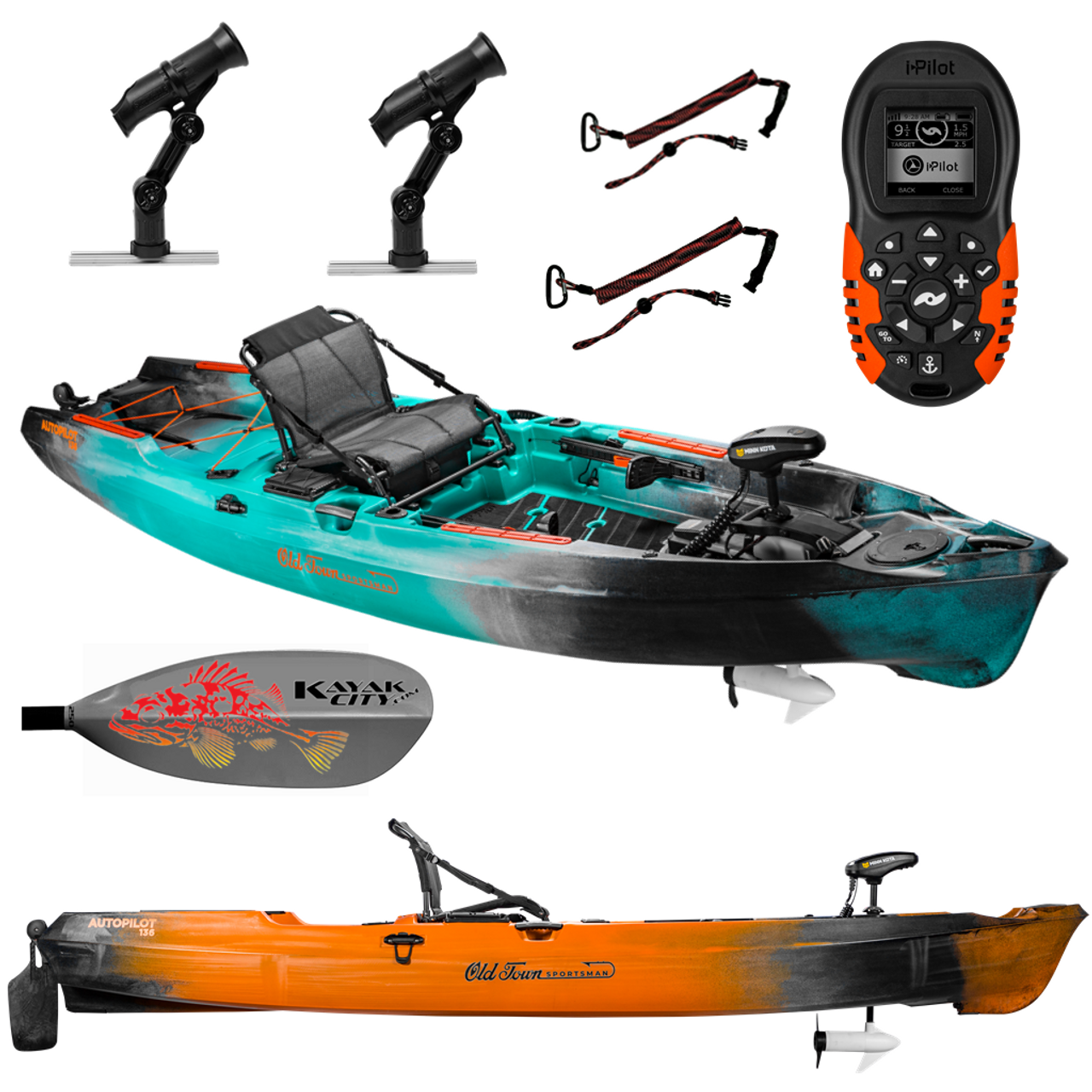 2022 Old Town Sportsman Autopilot 136 - Motorized Fishing Kayak | Fishing Package