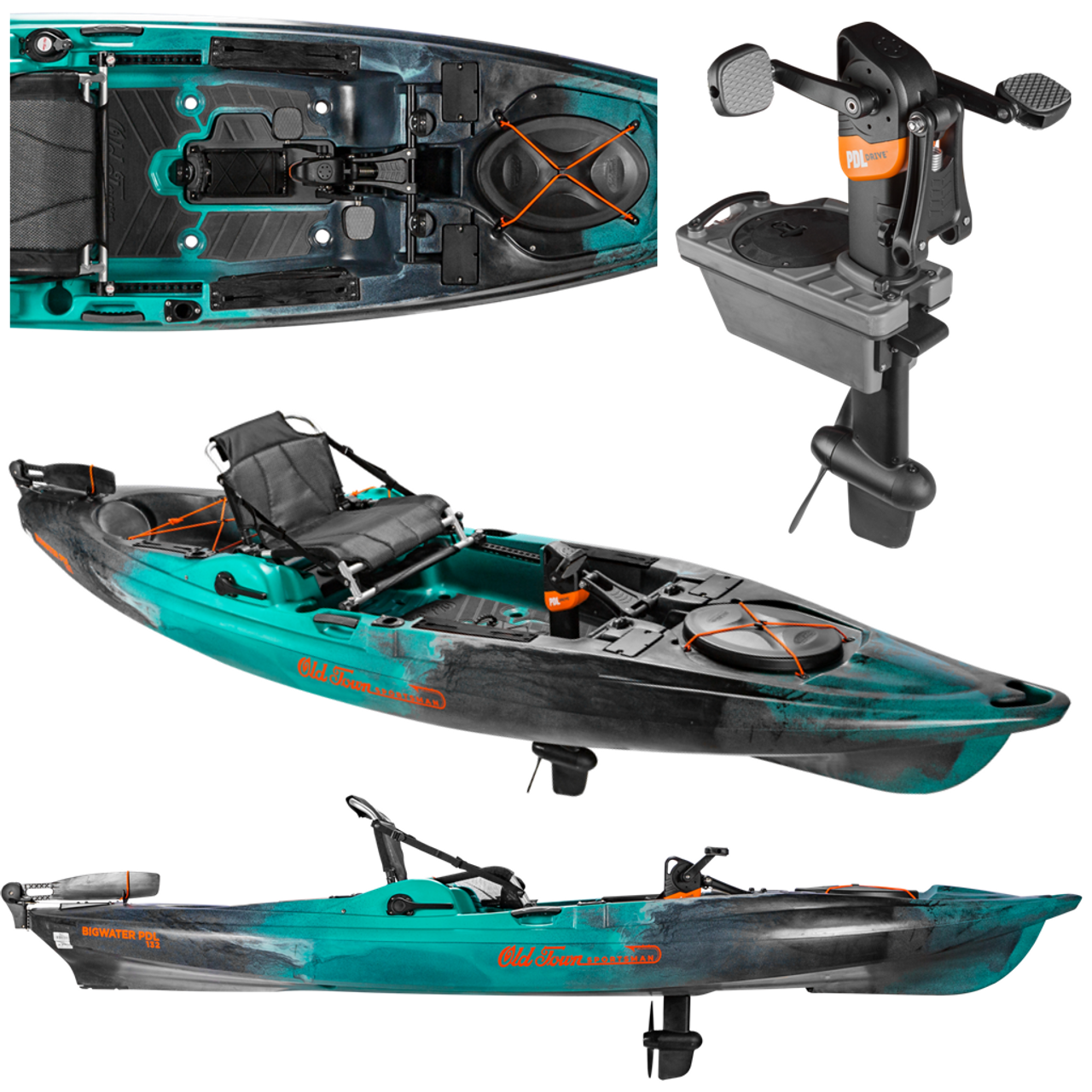 Old Town Sportsman BigWater PDL 132 - Fishing Kayak | Photic Camo