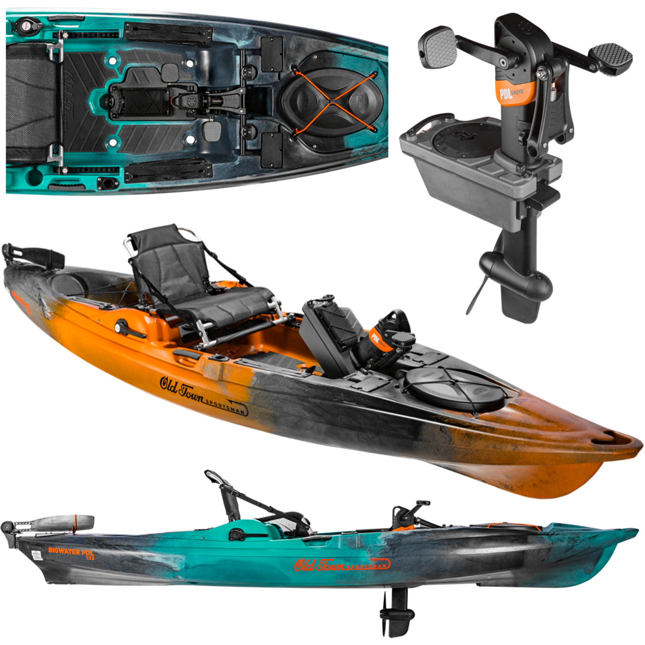 Old Town Sportsman BigWater PDL 132 - Fishing Kayak