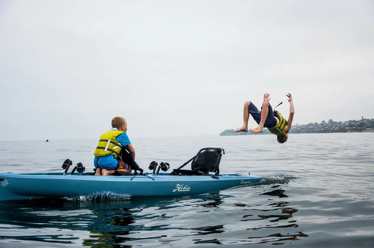 2021 Hobie Mirage Compass Duo With Kick-Up Fins - Tandem Pedal Kayak | Slate - Image 7